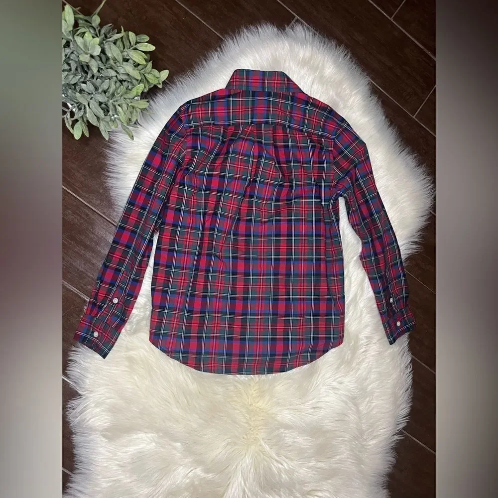 Ralph Lauren red plaid button down sz med 10/12